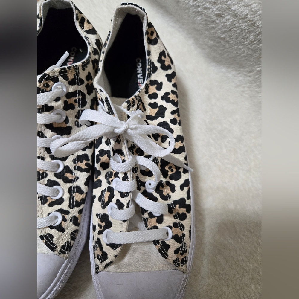 Converse All Star Chuck 70 Leopard Print White Cream Lace Up Shoes Size: 10.5 - Picture 7 of 13